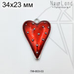 Подвеска клубника 32х23 мм (родий)