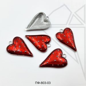 Подвеска клубника 32х23 мм 5 шт (родий)