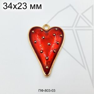 Подвеска клубника 32х23 мм (золото)