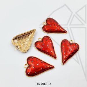 Подвеска клубника 32х23 мм 5 шт (золото)