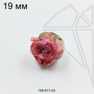 Подвеска Роза розовая 19 мм (золото)