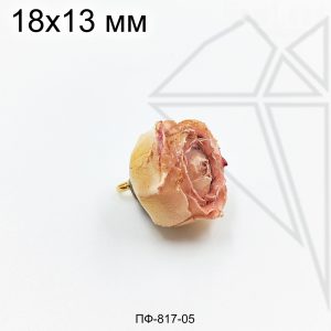 Подвеска Роза белая 18х13 мм (золото)
