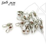 Каллоты 3х6 мм, 10 гр (родий)