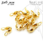 Каллоты 3х6 мм, 10 шт (золото)