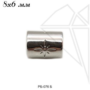 Разделительная бусина 8х6 мм (родий)