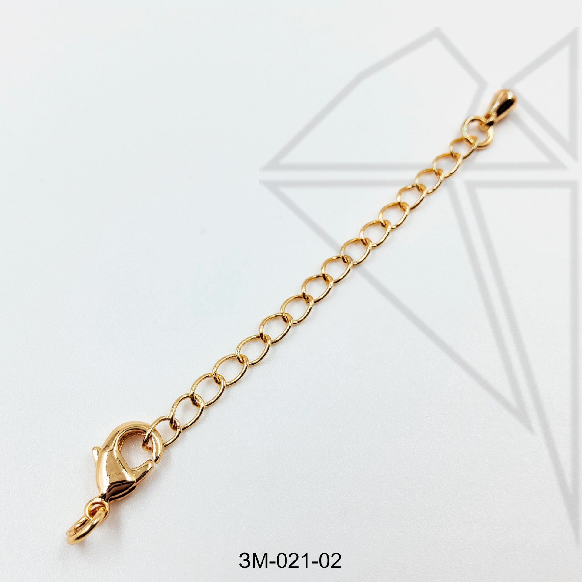 Замок карабин с удлинительной цепочкой капелька 10 мм (золото)