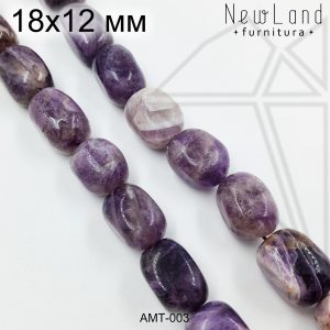 Аметист галтовка глянцевый гладкий 18х12 мм 1/2 нити