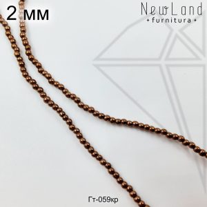 Гематит круглый коричневый 2 мм 1/2 нити