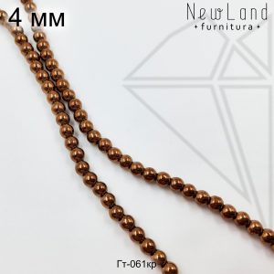 Гематит круглый коричневый 4 мм  1/2 нити