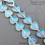 Опалит сердце глянцевый 15х15 мм 1/2 нити