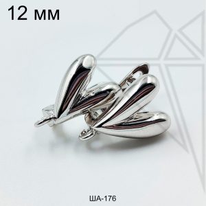 Швензы сердце английский замок 12 мм (родий)