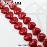 Жемчуг майорка сердце БОРДОВЫЙ 13×15 мм 1/2 нити