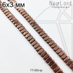 Гематит прямоугольный коричневый 2х4 мм 1/2 нити