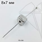 Разделительная бусина 8х7 мм (родий)