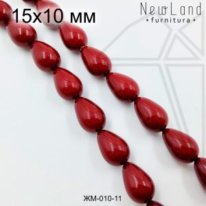 Жемчуг майорка БОРДОВАЯ капля 15х10 мм 1/2 нити