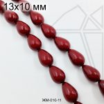 Жемчуг майорка БОРДОВАЯ капля 15х10 мм 1/2 нити