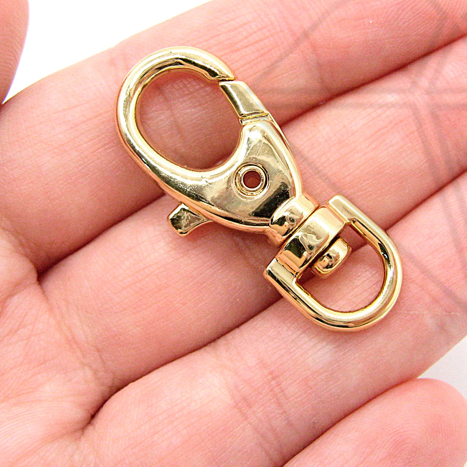 Замок карабин для сумки обвеса 35 мм (золото)