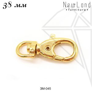 Замок карабин для сумки обвеса 35 мм (золото)