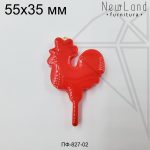 Подвеска петушок гжель красная 55х35 мм (золото)