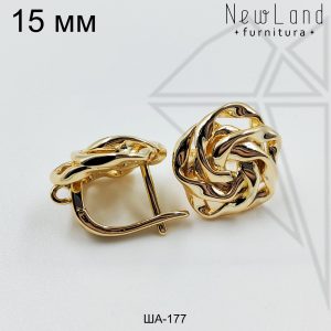 Швензы английский замок цветок розочка 15 мм (золото)