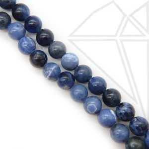 Содалит круглый гладкий глянцевый 4 мм 1/2 нити