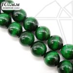 Тигровый глаз тонированный зеленый круглый 10 мм 1/2 нити