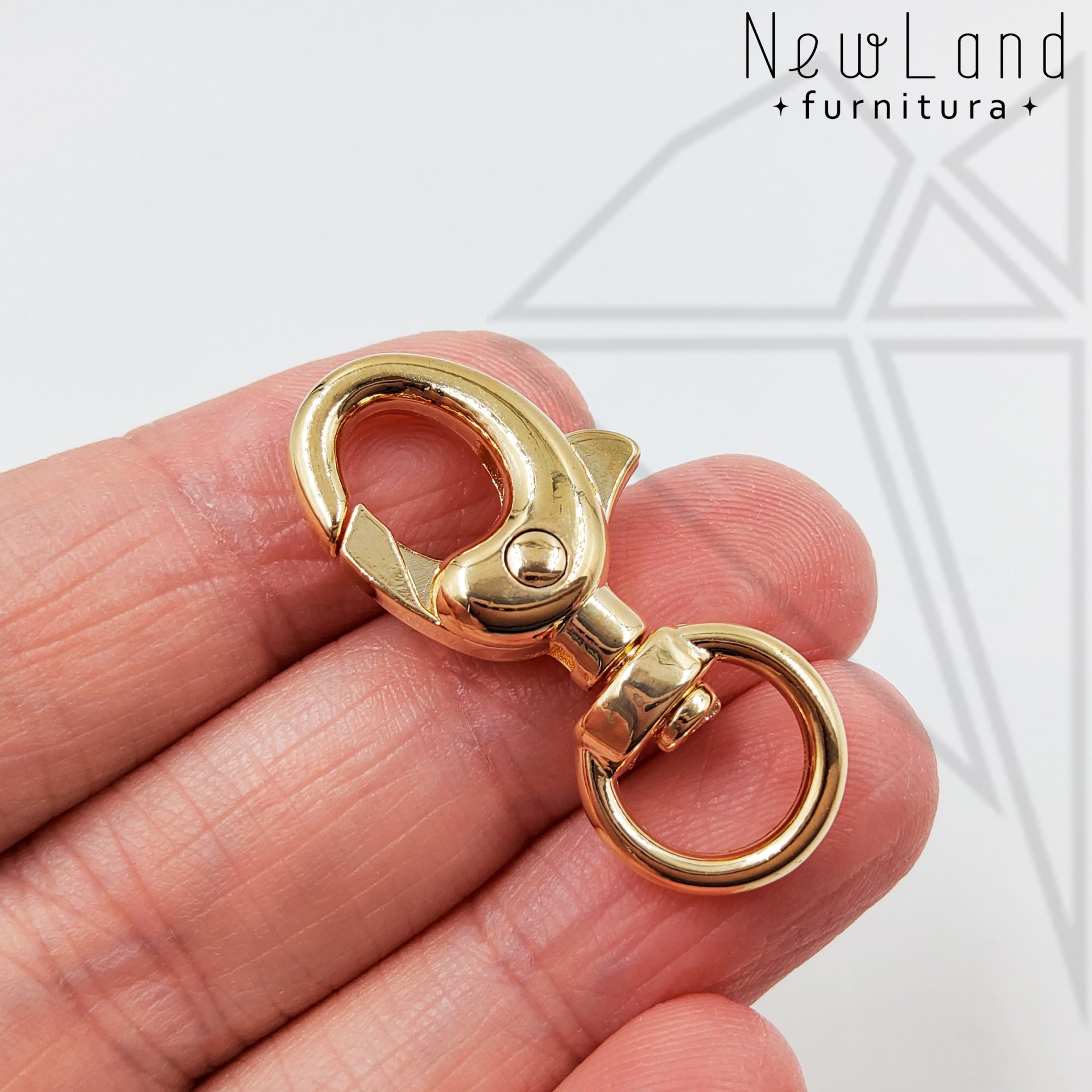 Замок карабин для сумки обвеса 33 мм (золото)