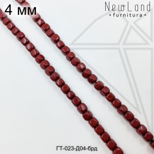 Гематит куб бордовый 4 мм 1/2 нити