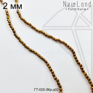 Гематит круглый с огранкой золото красное 2 мм 1/2 нити