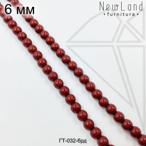 Гематит круглый гладкий бордовый 6 мм 1/2 нити