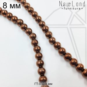 Гематит круглый коричневый 8 мм 1/2 нити