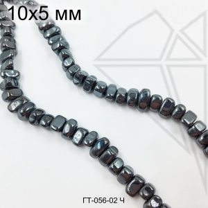 Гематит крошка черная 10х5 мм 1/2 нити