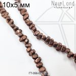 Гематит крошка коричневая 10х5 мм 1/2 нити