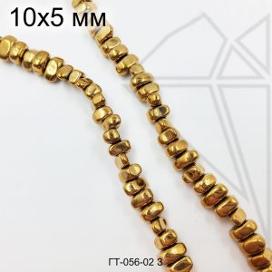 Гематит крошка золото 10х5 мм 1/2 нити