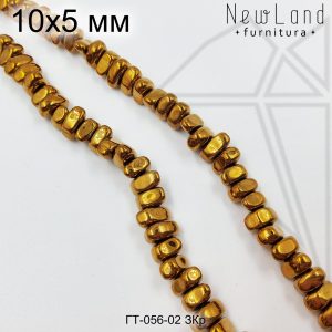 Гематит крошка золотистая 10х5 мм 1/2 нити