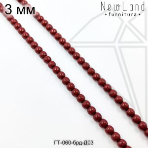 Гематит круглый бордовый 3 мм 1/2 нити