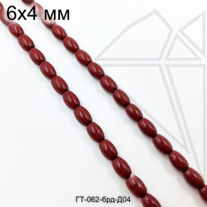 Гематит рис БОРДОВЫЙ 6х4 мм 1/2 нити