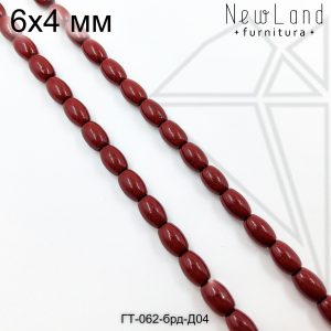 Гематит рис БОРДОВЫЙ 6х4 мм 1/2 нити