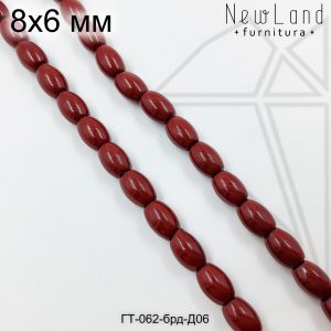 Гематит рис БОРДОВЫЙ 8х6 мм 1/2 нити