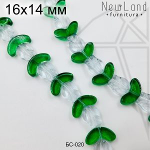 Стеклянные бусины Цветок прозрачный 1/2 нити