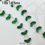 Стеклянные бусины Цветок сиреневый 1/2 нити