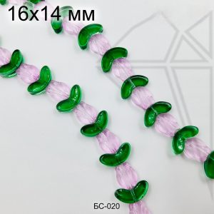 Стеклянные бусины Цветок сиреневый 1/2 нити