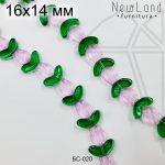 Стеклянные бусины Цветок сиреневый 1/2 нити