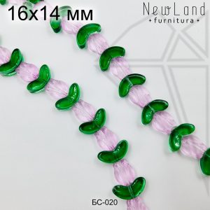 Стеклянные бусины Цветок сиреневый 1/2 нити