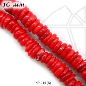 Коралл красный "таблетка" 10х2 мм 1/2 нити