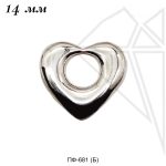 Подвеска сердце 14 мм (родий)
