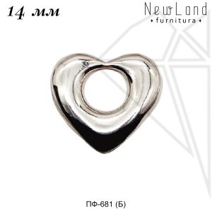 Подвеска сердце 14 мм (родий)