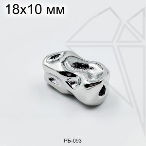 Разделительная бусина барочная 18х10 мм (родий)