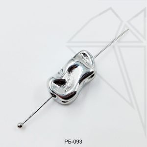 Разделительная бусина барочная 13х7 мм (родий)