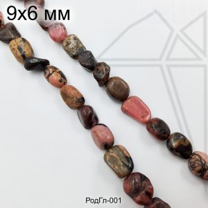 Родонит галтовка 9х6 мм 1/2 нити